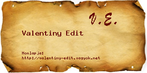 Valentiny Edit névjegykártya