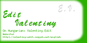 edit valentiny business card